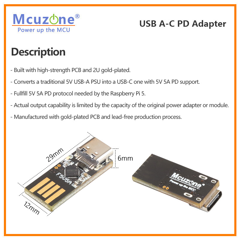 Raspberry Pi5 USB A-C PD Adapt - Banana Pi Bpi-M5 评论和价格
