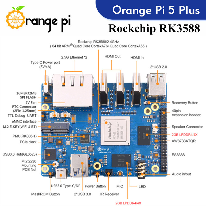 Orange Pi 5 Plus Single Board  - Orange Pi 5 Plus 16Gb 评论和价格